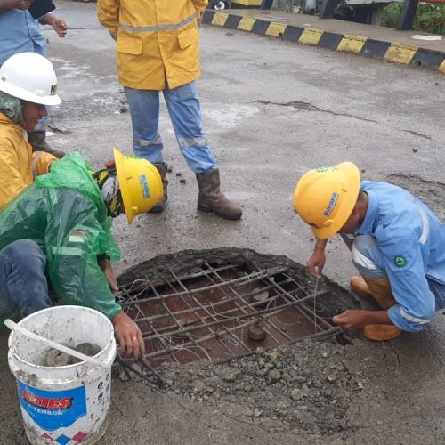 Dukungan Perbaikan Jalan di Jembatan Desa Pasar Tamiai